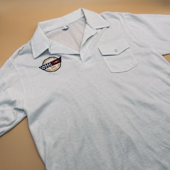 Vtg 80s Pace Racing Indy 500 Polo Shirt L USA Corvette 1986‎ Pace Car Sport Rare